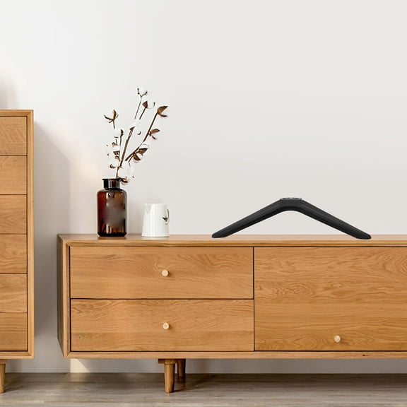 OFFIGAM Black Universal TV Table Stand Base Stable Support No Drill TV Holder for Living Room