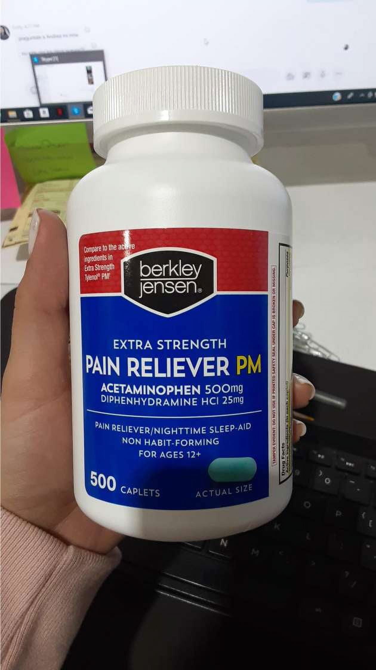 Berkley Jensen Extra Strength Non-aspirin Pm Acetaminophen 500 mg - 500 Caplets