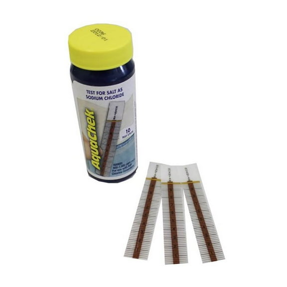 Aquachek Swimming Pool and Spa White Salt Sodium Chloride Test Kit, 10 Strips