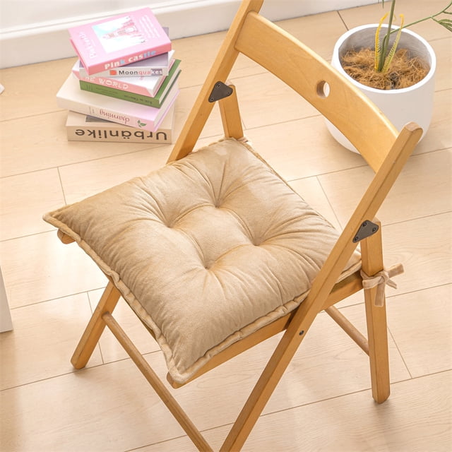 Nvzi Cojín de asiento grueso y cómodo para jardín, patio, hogar, cocina y oficina, color camello, 40 x 40 cm