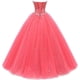 thumbnail image 4 of Likedpage Vestido de fiesta con forma de corazón para mujer, vestidos de quinceañera de tul, vestido de fiesta (US10, azul real) A A, 4 of 5