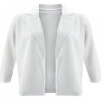 thumbnail image 4 of Veste Blazer Décontractée pour Femmes à Revers, Manches Longues, Ouverte à l'Avant, Tenue de Travail/bureau, Blazer, 4 of 13
