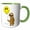 Green/White, variant on 3drose, Cute Funny Sloth with Smiling Face Balloon Cartoon, 11oz Two-tone Yellow Mug