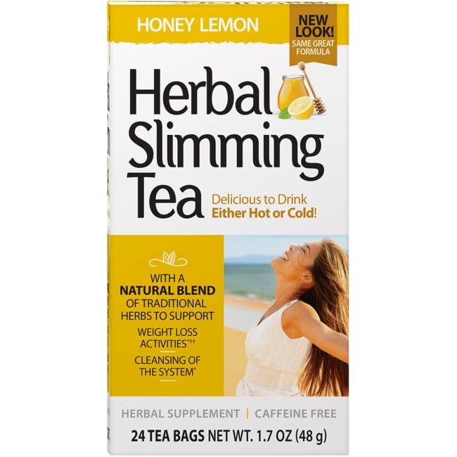 21st Century HealthCare Caffeine Free Honey Lemon Herbal Tea Bags, 24 Ct