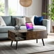thumbnail image 1 of Mesa de Café Elevable MDF Color Negro con Almacenamiento Interno, Mesa de Centro marron M, 1 of 9