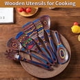 thumbnail image 7 of Pakkawood 7-Piece Blue Wooden Cooking Utensils - Wooden Spoons, Kitchen Utensil Set, Non-Stick Spoons, 7 of 7