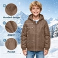 thumbnail image 3 of BFHHYA Boys Winter Coat Teens Youth Casual Zip up Quilted Jackets Windproof Windbreaker Kids Long Sleeve Hooded Outwear with Pockets 5-16 Years, 3 of 8