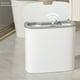 thumbnail image 4 of Ounissouiy Bote de basura pequeño sin contacto duradero con tapa Bote de basura automático eficiente y elegante para baño Suministros de limpieza para el hogar blanco 30.5*28.5*15cm, 4 of 6
