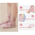thumbnail image 3 of 5 Pairs Toddler Girl Kids Socks, Cute Flower Soft Cotton Crew Socks, 1~12Years, 3 of 7