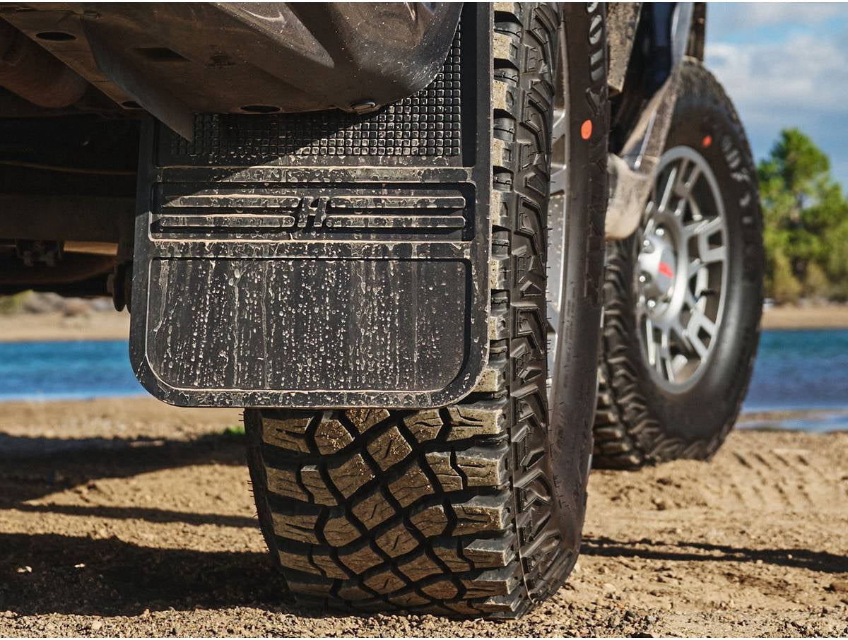 Husky Liners 55101 Rear MudDog Mud Flaps with Brushed Stainless Steel Weights
