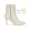 thumbnail image 3 of BLISSFUL STEP Pointed Toe Slouched Stiletto Heels Ankle Boots for Women, 3 of 5