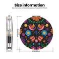 thumbnail image 3 of Uemuo Colorful Floral2 Print Compact Portable Pocket Makeup Mirror - Leather Cover, Elegant Travel Cosmetic Mirror for Purse, Pocket, and Handbag-Round Shape, 3 of 9