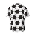 thumbnail image 6 of PAYOHTO Classic Football Black and White Theme Mens Hawaiian Casual Short-sleeved Shirt Tropical Summer Beach Button Down Shirts, 6 of 7