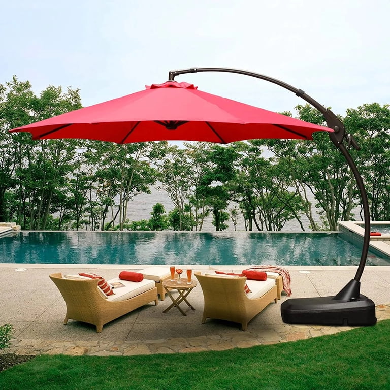 12 foot round patio umbrella GRAND 11 ft ft Cantilever Patio with Base, Large Offset Umbrellas for Garden Deck Pool Expand your shade and elevate your outdoor comfort with our versatile 12FT Round Patio Umbrella Grand patio 12 FT Patio