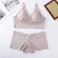 thumbnail image 2 of JSGEK Women Floral Lace Bra and Panty Set Plunge Neckline Adjustable Straps Intimate Lingerie for Bedroom Wear Pink M, 2 of 6