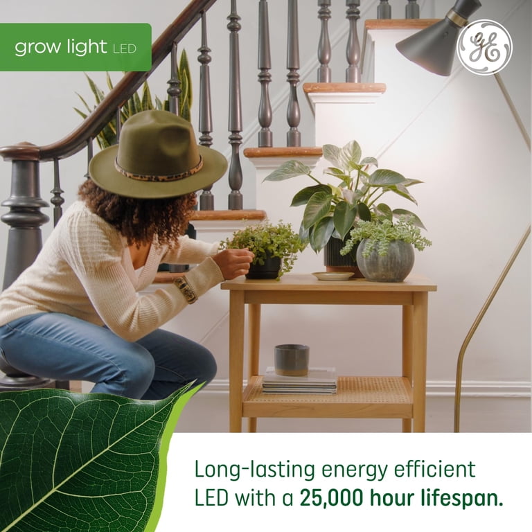 GE Grow Lights for Indoor Plants, BR30 Indoor Floodlight, LED Light Bulbs for Seeds and Greens with Balanced Spectrum, 25,000 Hours Lifespan, 16 PPF