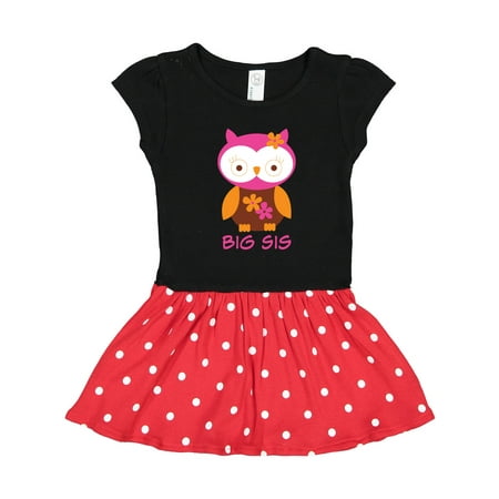 

Inktastic Big Sis Owl Girls Sister Announcement Gift Toddler Girl Dress
