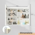 thumbnail image 3 of Tcbosik 32"x28" Bathroom Mirror Cabinet with LED Lights and Charging Station, Wall Mounted Medicine Storage Cabinet w/Cosmetic Holder and Paper Towel Slot Design, Adjustable Shelves & 2 Doors, White, 3 of 10