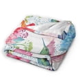thumbnail image 2 of Wijzvio Floral Bird Throw Blanket Soft Fuzzy Fleece Blanket For Couch Bed Living Room Decoration 60"X50", 2 of 9