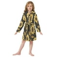 thumbnail image 6 of FORMRS Niños Bathrobe Unisex Hooded Robe Soft Plush Pajamas Sleepwear, Size 4-6T, Black Sunflower Pattern, 6 of 7