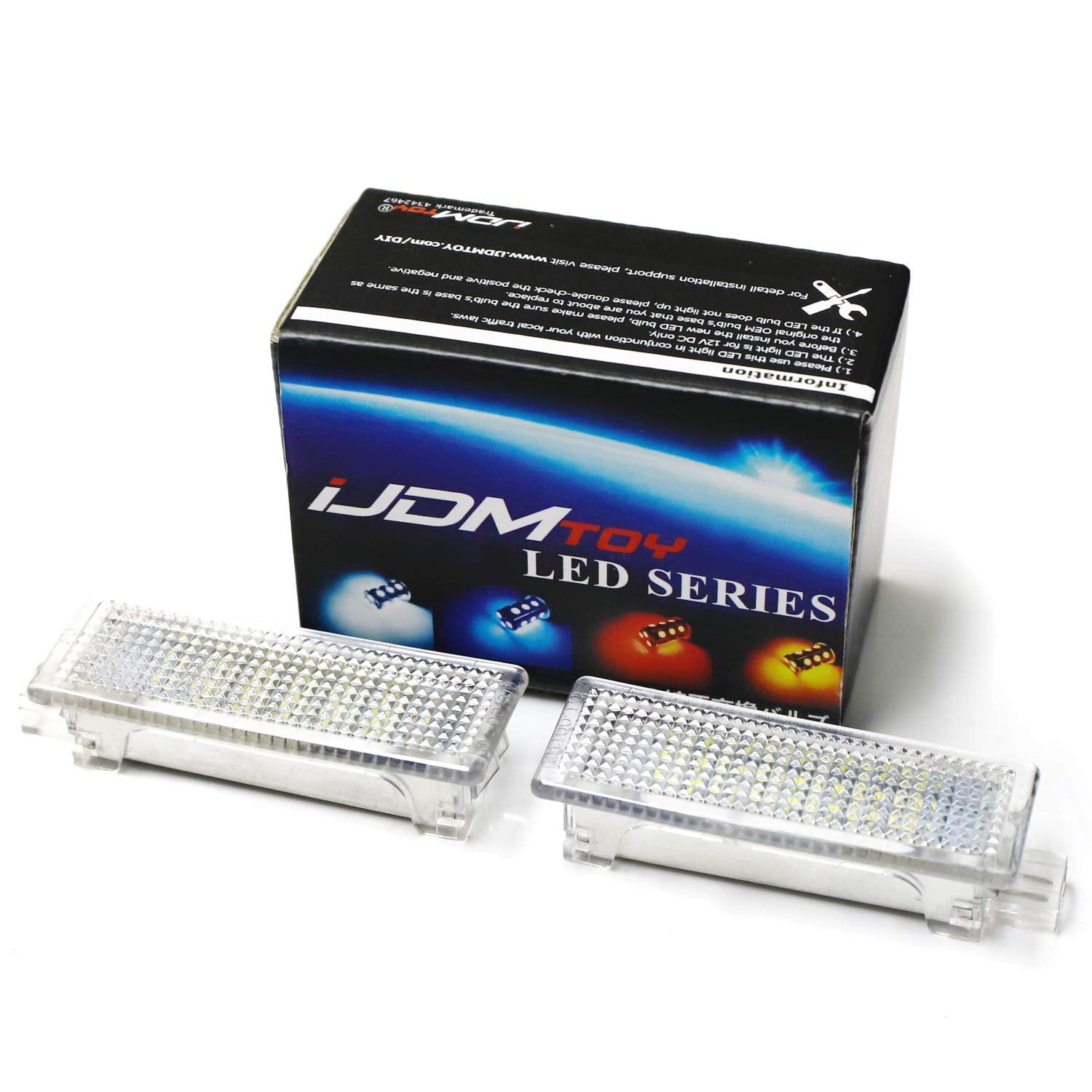 Ijdmtoy 2 18 Smd Led Side Door Courtesy Lamp Assy For Bmw 1 3 5 6 7 Series Z4 X3 X5 X6 Oem Replacement Powered Ice Blue Aqua Led Lights Can Bus