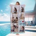 thumbnail image 2 of Personalized Custom Beach Towels with Picture Logo Photo Names Customized Pool Travel Towel for Kids Adults Women Men 30" X 60", 2 of 5