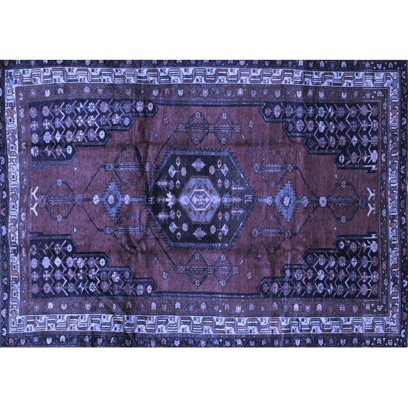 Ahgly Company Indoor Rectangle Persian Blue Traditional Area Rugs, 8' x 12'