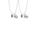 thumbnail image 2 of Delight Jewelry Silvertone Black Number - 0 Mother & Daughter Heart Necklaces (Set of 2), 19"+2", 2 of 4