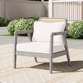 thumbnail image 4 of CARZZI LIFE Outdoor Patio Club Chair with Thick Waterproof Cushion, Deep Seating Design for Backyard, Garden, Porch and Balcony Use (Light Gray + Acacia Wood + Foam), 4 of 9