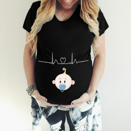

Fashion Pregnant Women T-shirt Tops Women s Maternity Funny Baby Print Top Tee