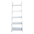 thumbnail image 5 of 5-Tier Ladder Shelf – Leaning Book Case – Bookshelf for Bedroom, Living Room, or Kitchen Shelving, White, 5 of 10