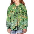 thumbnail image 4 of chaqlin Green Camo Hunting Hoodies for Boys Girls 8-10 Long Sleeve Hooded Jacket Kids Full-Zip Hooded Sweatshirt Causal Sports Jackets with Pocket, 4 of 7
