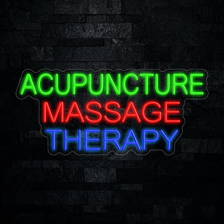 Acupuncture Massage Therapy LED Neon Sign 29"L x 13"H #20039