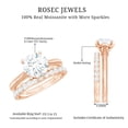 thumbnail image 3 of Rosec Jewels Round Cut Moissanite Solitaire Engagement Ring Set with Band - 8 mm - D-VS1 Grade, 18K Rose Gold, US 4.00, 3 of 4