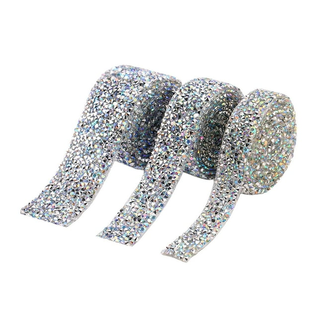 3 rollos de cintas autoadhesivas, pegatinas de decoración artística DIY, cintas con purpurina para Plata