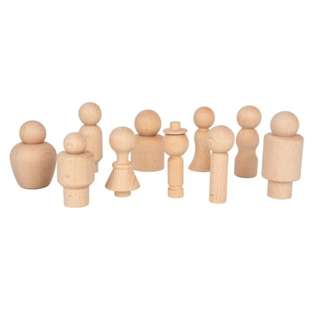 UPC: 5060138829633 | TickiT Wooden Community Figures – Set of 10 – For Ages 18m+ – Wooden Peg Dolls for Kids – 10 Different Shapes – Loose Parts Wooden Toys for Toddlers