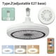 thumbnail image 2 of Ceiling Fans Light Remote Control 3 Color Temperature Smart Ceiling Fan With LED Light E27 Converter Base Home Bedroom Lighting, 2 of 11