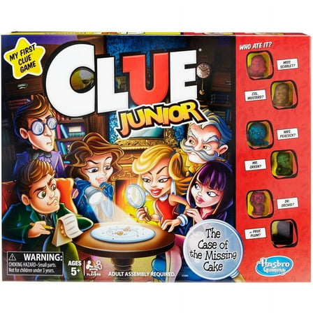 Clue Junior Classic Board Game for Kids and Family, Halloween Games for 2-6 players, 5 