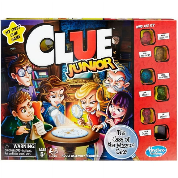 Clue Junior Classic Board Game for Kids and Family, Halloween Games for 2-6 players, 5 