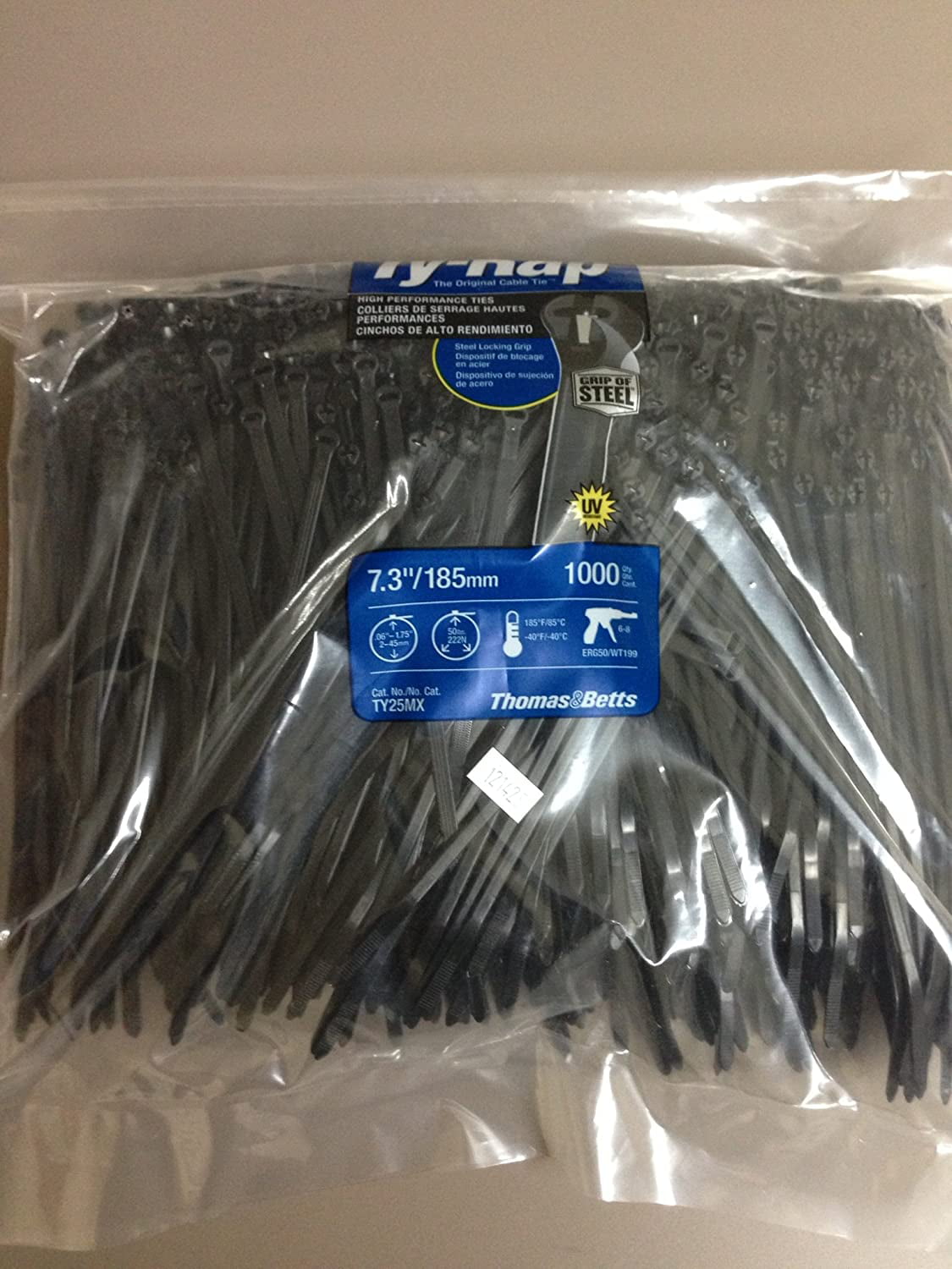 100 Thomas & Betts Cable Ties Ty-Rap 7.31" Stainless Steel Tab 50lbs TY25MX-100 