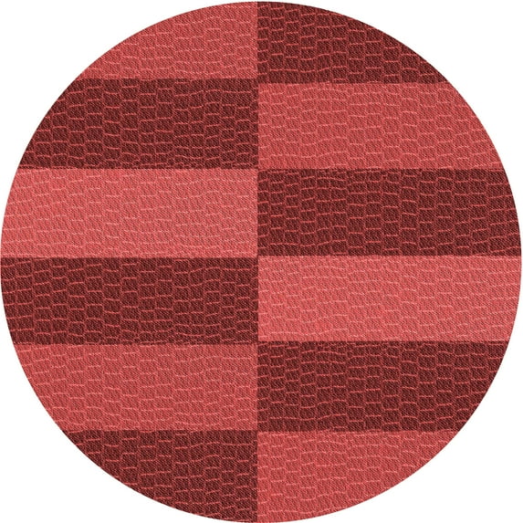 Ahgly Company Machine Washable Indoor Square Transitional Red Area Rugs, 3' Square