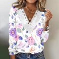 thumbnail image 1 of ICHUANYI Liquidación Moda Mujer Verano Sexy Doblez Impreso Regular Mujeres Manga Larga Cuello En V Botón ICHUANYI WER202308230847, 1 of 5