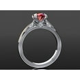 thumbnail image 2 of 925 Sterling Silver Ring Ruby Solitaire Engagement Rings Round Cut Ruby Wedding Ring, 2 of 5