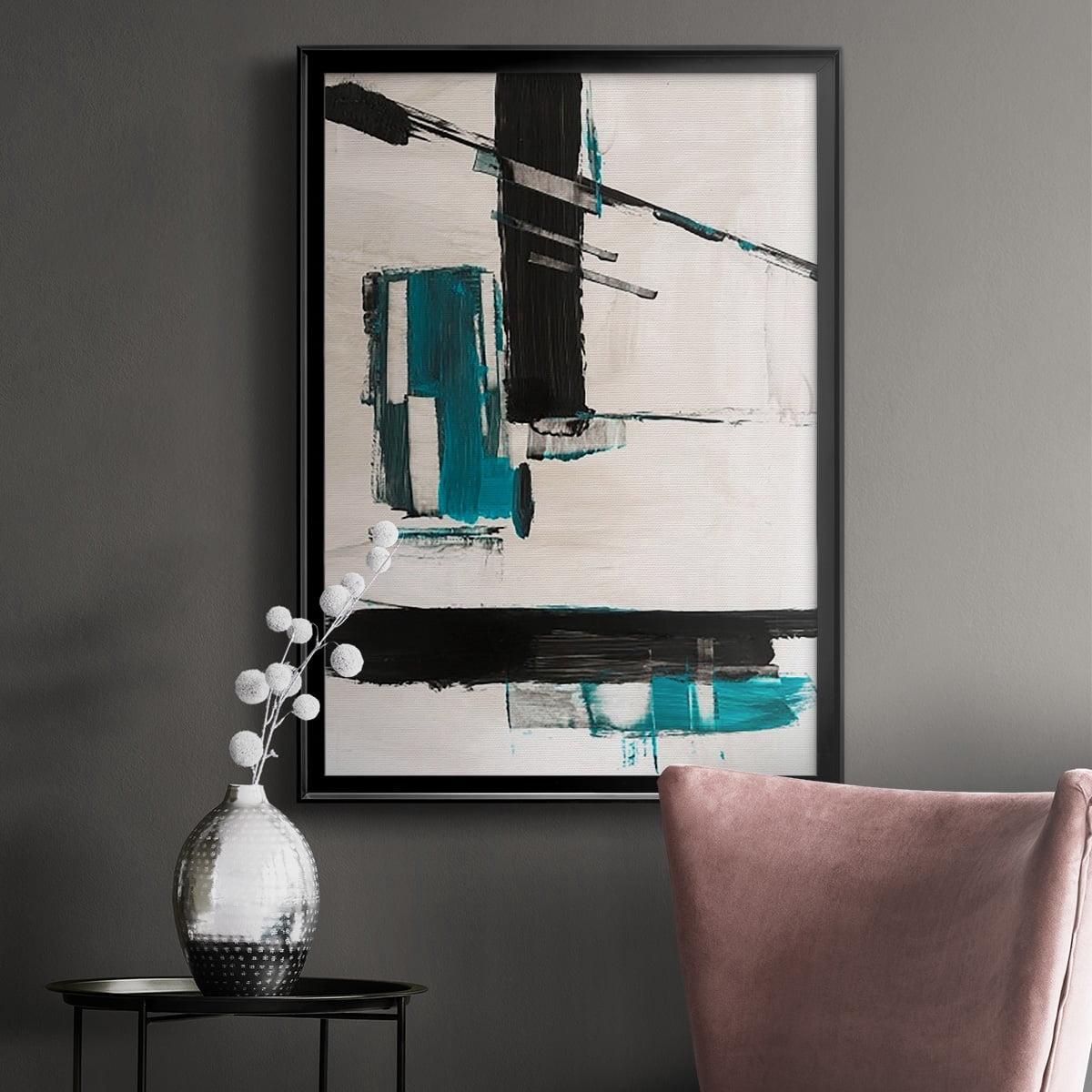 Geometry Notes II Premium Framed Print, in Gold, Black, or Silver - Ready to Hang