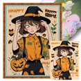 thumbnail image 1 of Hilo Algodón Ecológico Bordado Punto Cruz Niña Halloween Con 11CT 50x66cm, 1 of 9