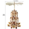 thumbnail image 3 of 18 Inch Christmas Decoration Wooden Christmas Pyramid with Candle Holders - 3 Tiers - Hand Painted Nativity Figurines (Wooden Nature Color), 3 of 7