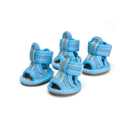 

4Pcs/Lot Hot Sale Casual Anti-Slip Small Dog Shoes Cute Pet Shoes Shoe Spring Summer Breathable Soft Mesh Sandals Candy Colors
