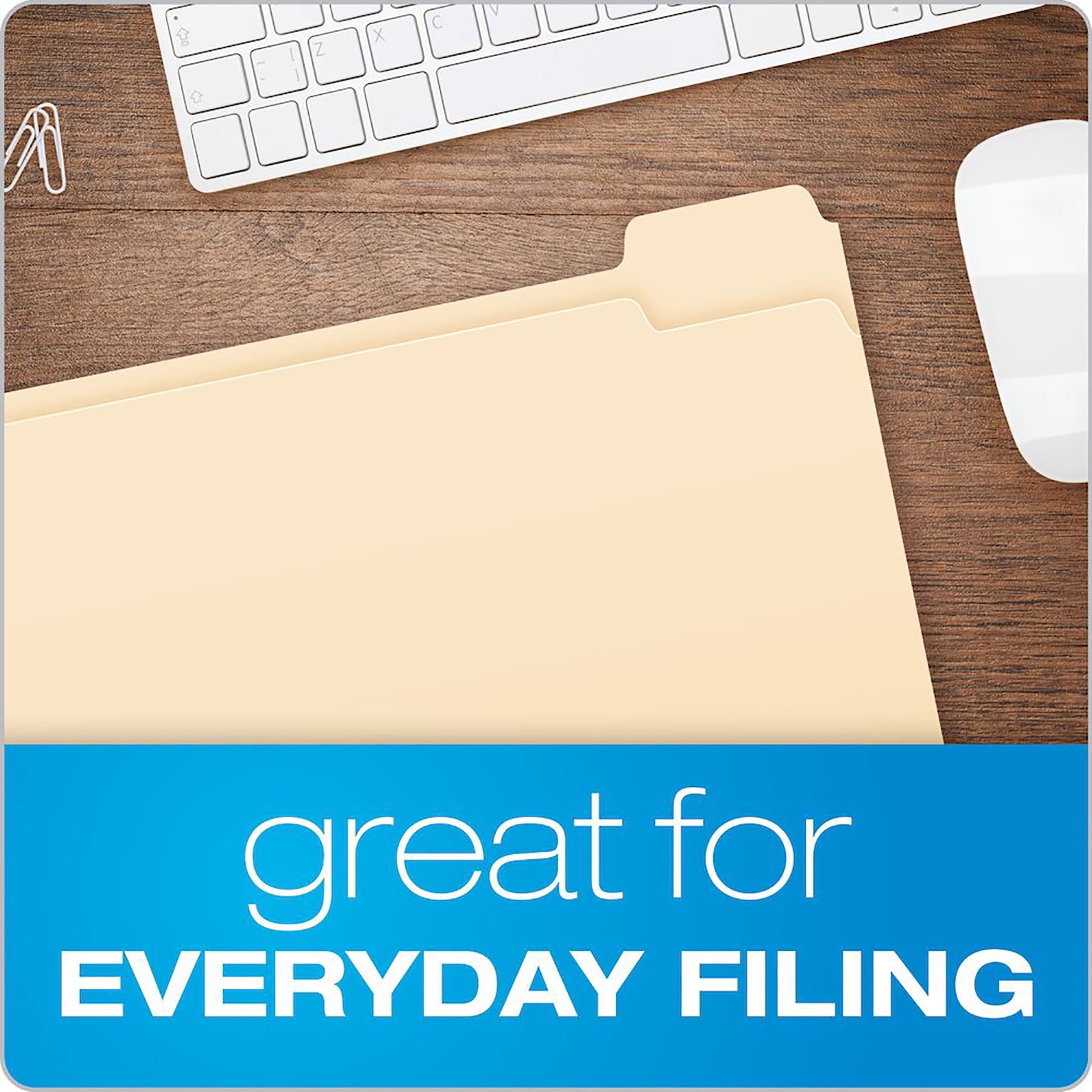 Pendaflex Essentials Manila File Folders, Letter Size, 1/5 Cut, 100 Per Box