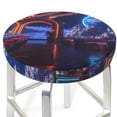 thumbnail image 3 of Lsque Futuristic Bar Space View Pattern Round Bar chair cushion covers Velvet Fabric Premium Comfort Protects from Scratches and Stains for 14-17 Inch Chair-12 inch, 3 of 7
