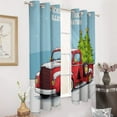 thumbnail image 3 of Red Truck with Christmas Tree 2 Panels Curtains for Bedroom Living Room Drapes Kitchen Window Curtain Home Decor, 3 of 6